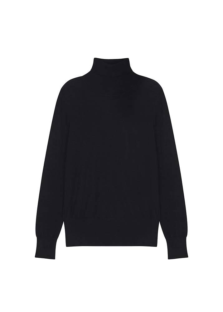 HIMALAYAN CASHMERE _ Luna Basic T/Neck Sweater Black