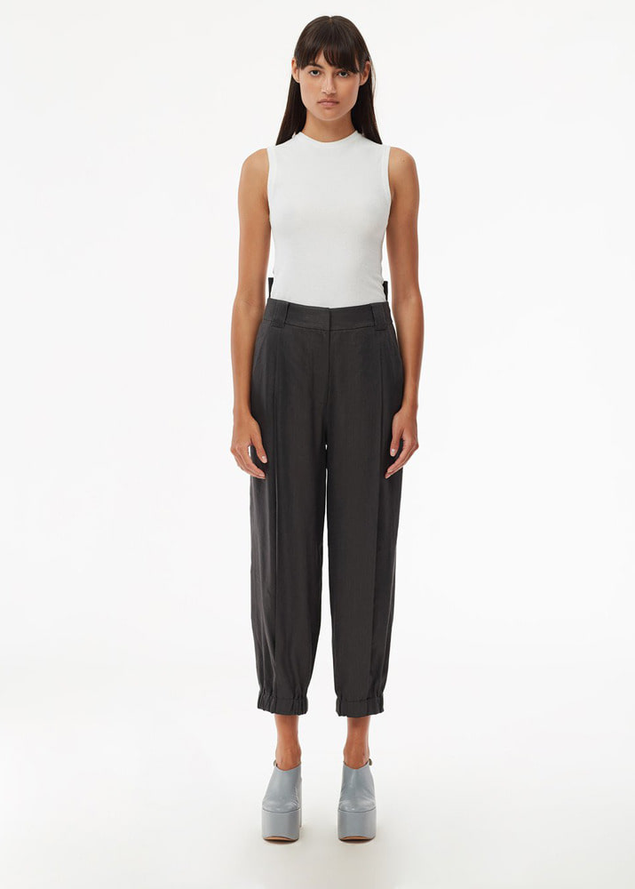 TIBI _ Wesson Linen Double Waisted Sculpted Pant