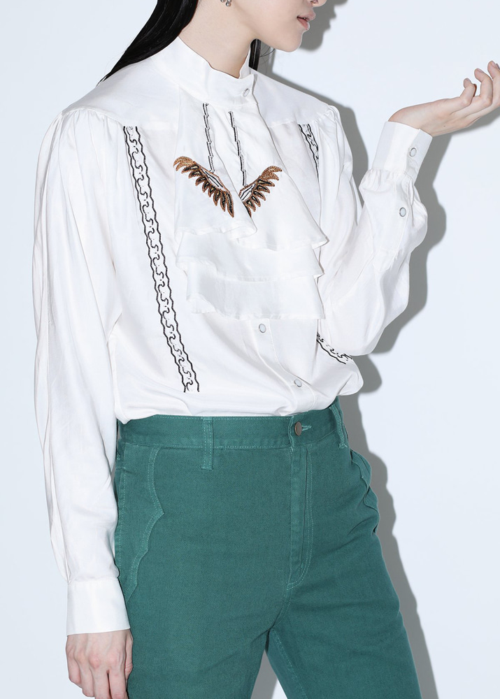 [TOGA] Silk Embroidery Blouse