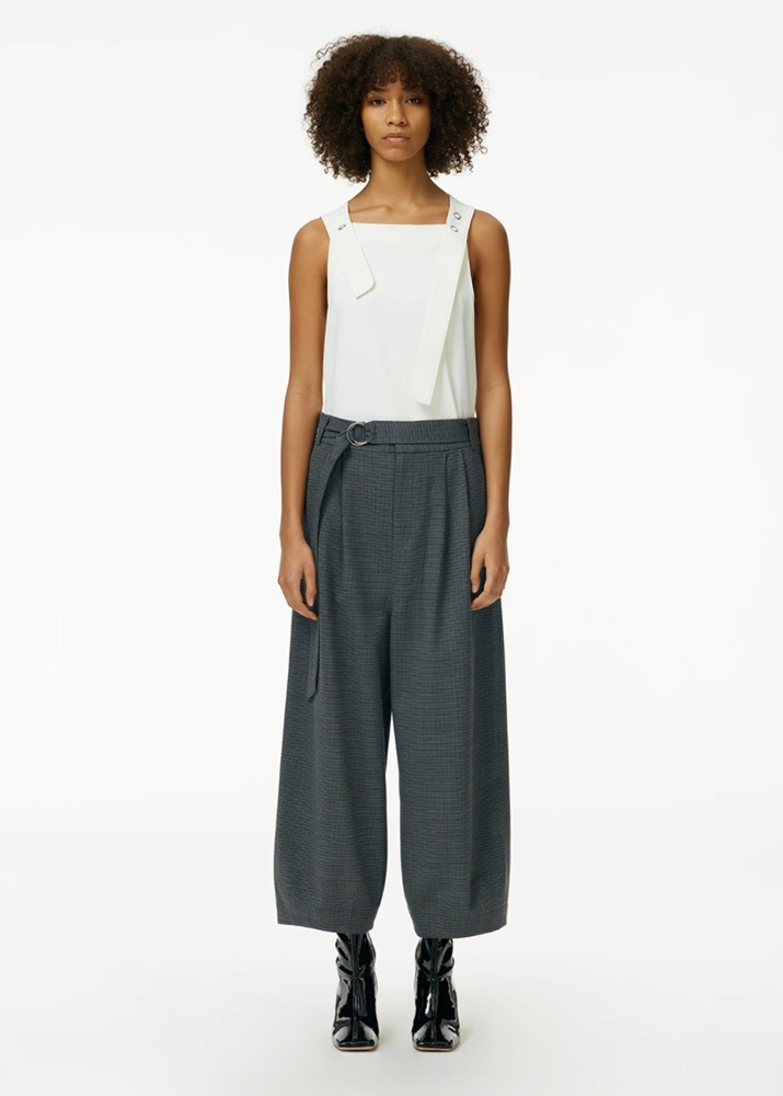 TIBI _ Auguste Houndstooth Stella Ankle Length Sculpted Pants