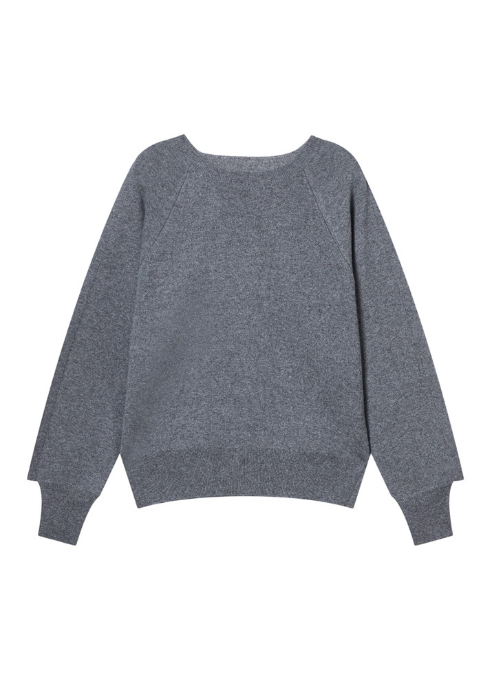 HIMALAYAN CASHMERE _ Outside Seam Basic Winter Sweater Grey