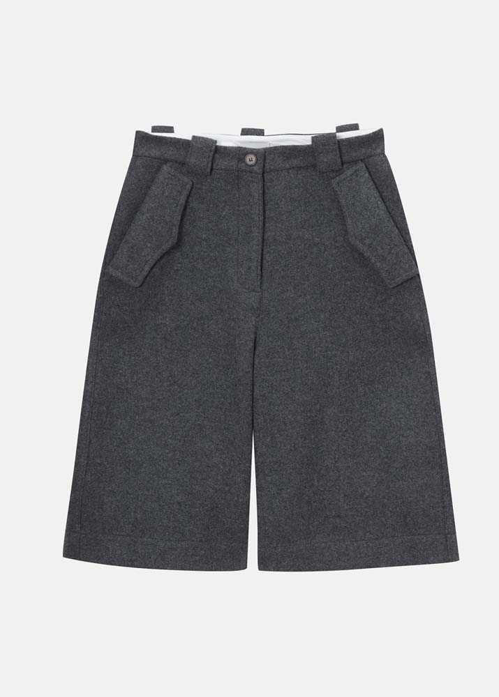 1423 × UNKIIND _ Pocket Wide Shorts Grey