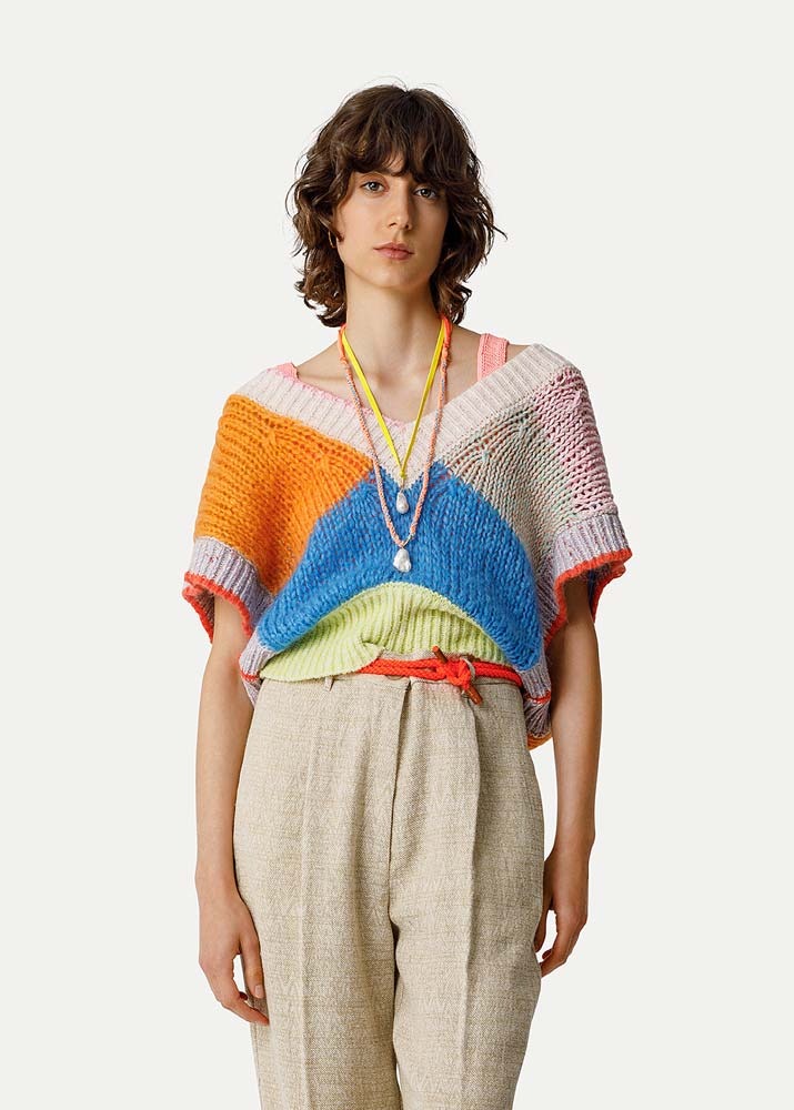 FORTE FORTE _ &quot;True Colors&quot; Inlay Organic Cotton Mohair Vest