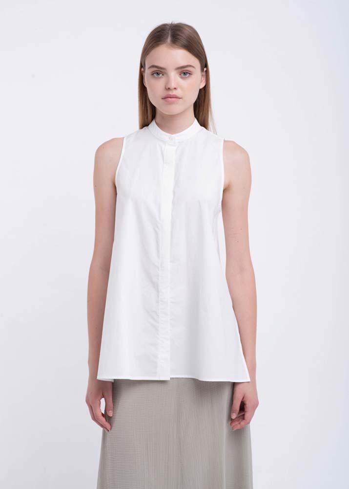 NEHERA _ Sleeveless Suiting Shirt White