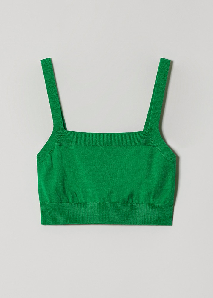 PREVAIL _ Crop Top / Knit Bra Top Green