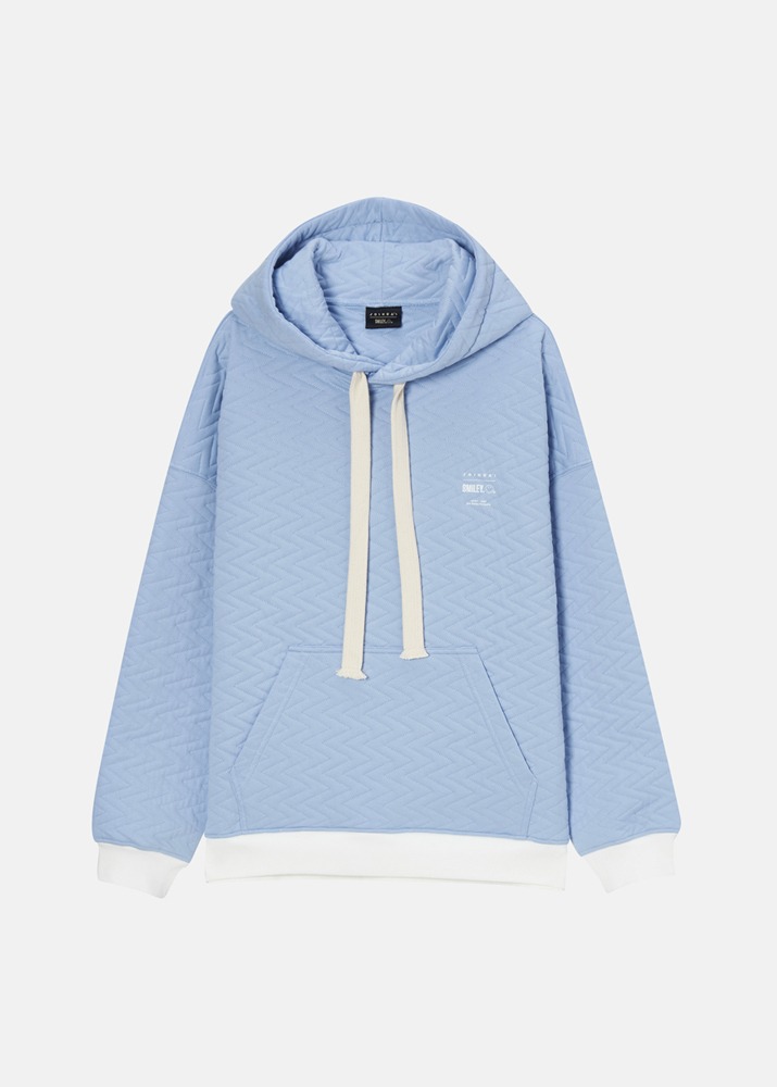 JOSHUA SANDERS _ Quilted Hoodie Oversized Fit Light Blue