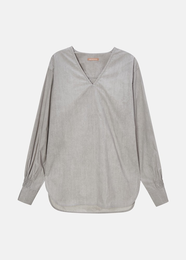 NEHERA _ V-Neck Generous Shirt Grey