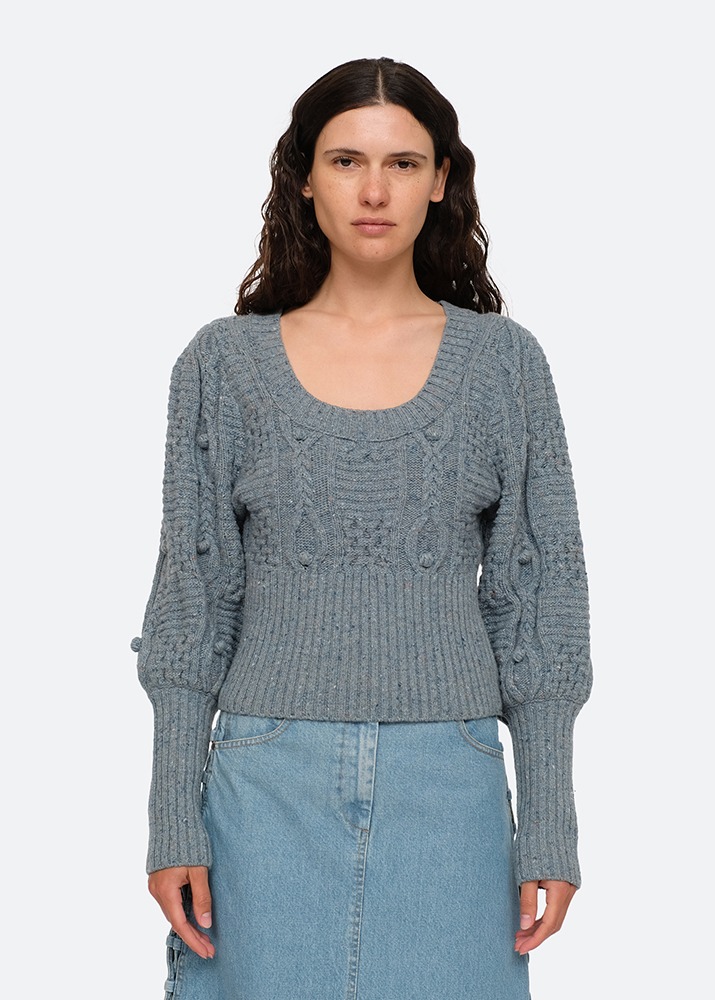 SEA NY _ Polly Popcom Cable Sweater