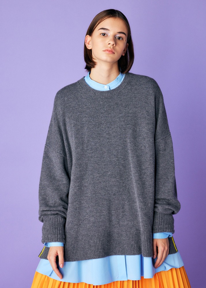 ENFOLD _ Trinity Loose Box Pullover Charcoal