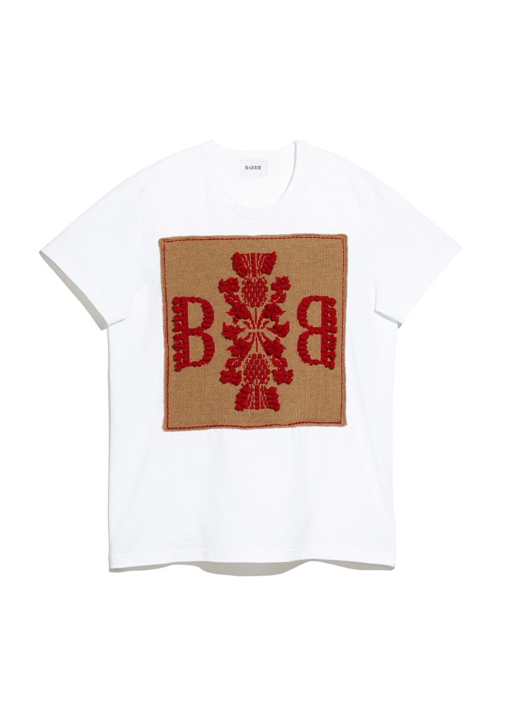 T-shirt With Barrie Logo Cashmere Patch Yellow
