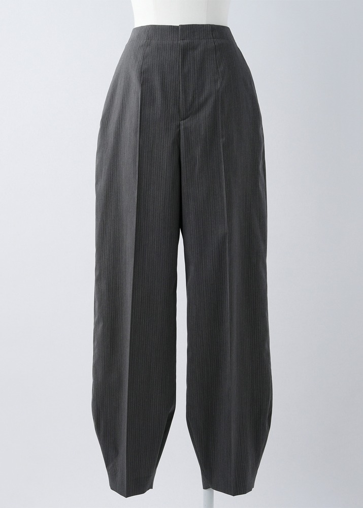 Wide Straight Cocoon Trousers Grey