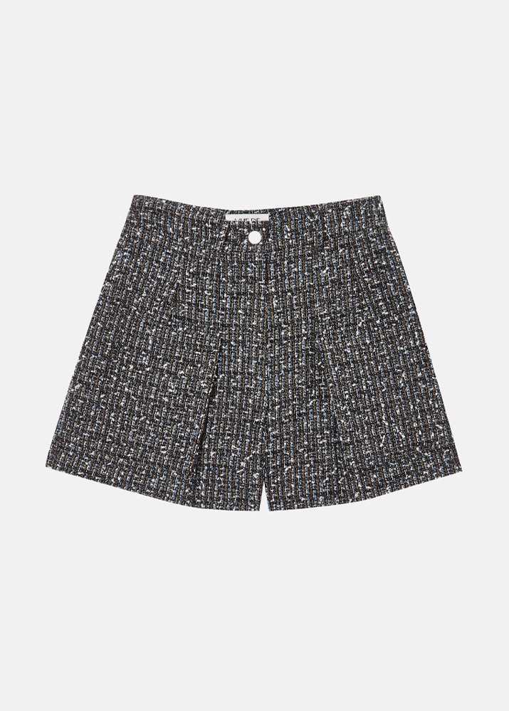 Tweed Pintuck Shorts