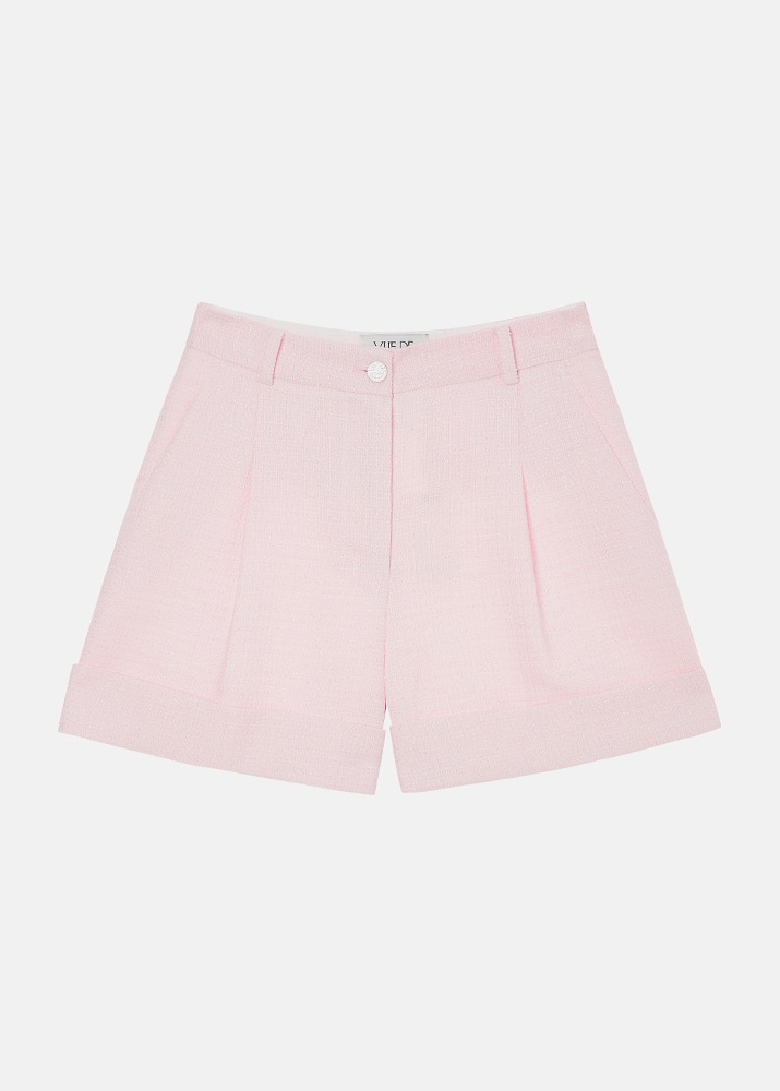 [VUE DU PARC]  Tweed Pintuck Cabra Pants Light Pink