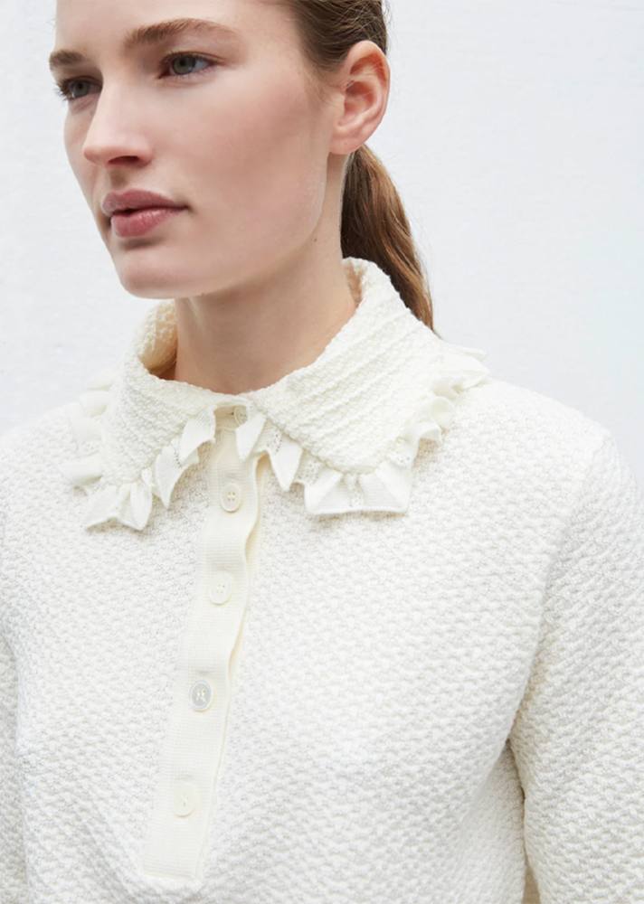 Molli _ Checkered Knit Couture Polo Shirt