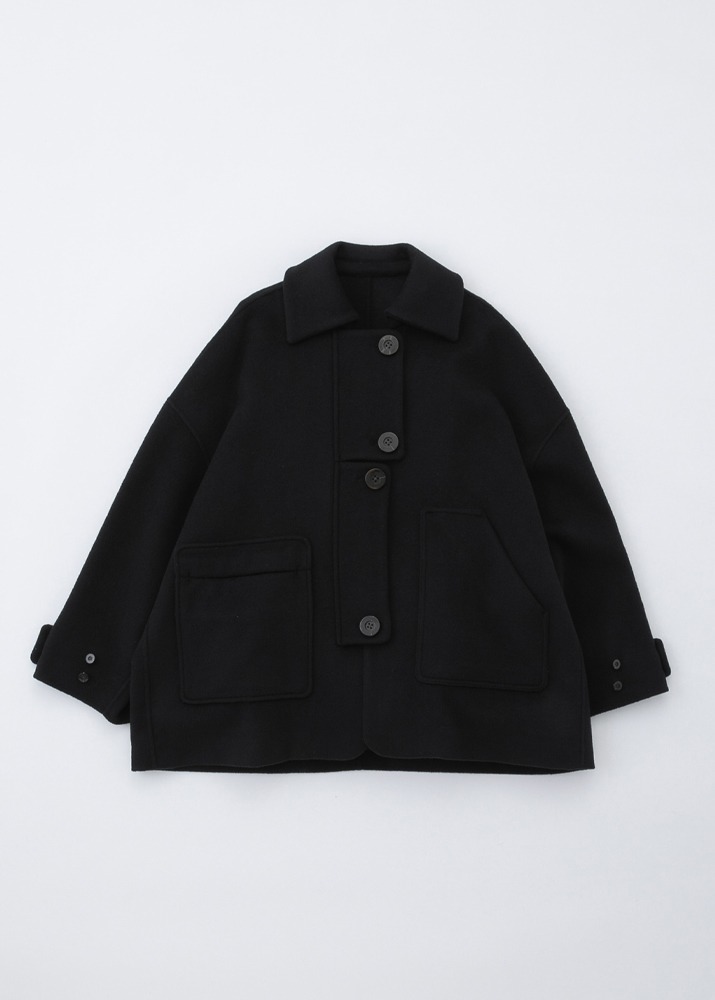 [ENFOLD] Wool Medium Coat Black
