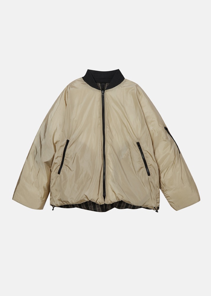 [SOFIE D&#039;HOORE] Cropped Reversible Bomber Down Filled Black / Sand