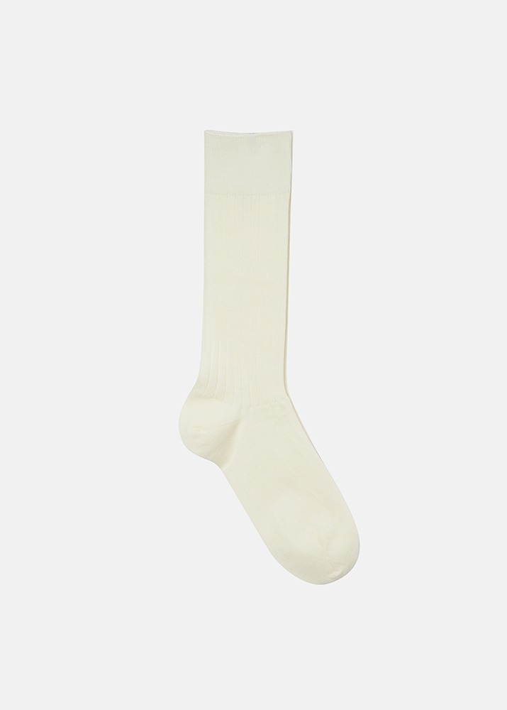 [VUE DU PARC] Ribbed Wool Socks Ivory