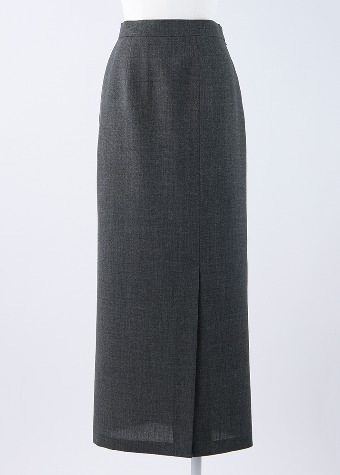 [ENFOLD] Wool Minimal Straight Skirt Gray