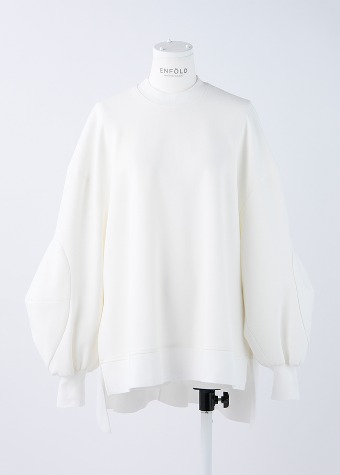 [ENFOLD]  3D Sleeve Pullover White