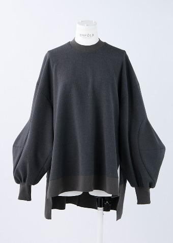 [ENFOLD]  3D Sleeve Pullover Charcoal