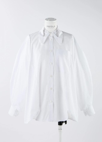 [ENFOLD] Hole Collar Shirt White