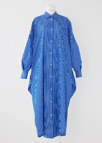 [ENFOLD] Striped Long Shirt Dress Blue