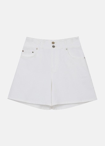 [VUE DU PARC] Cotton Denim Shorts White