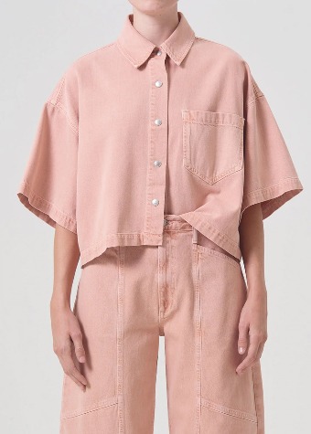 [AGOLDE] Rona Box Shirt In Pink Salt