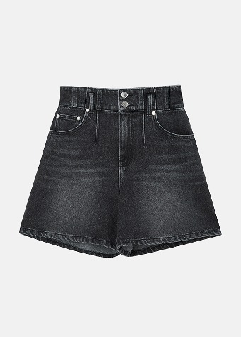 [VUE DU PARC] Cotton Denim Shorts Black