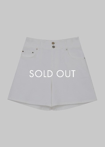 [VUE DU PARC] Cotton Denim Shorts White