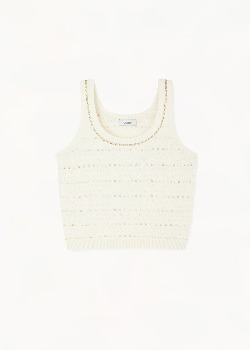 [CRUSH] Wool Cable-Knit Tank Top Ivory